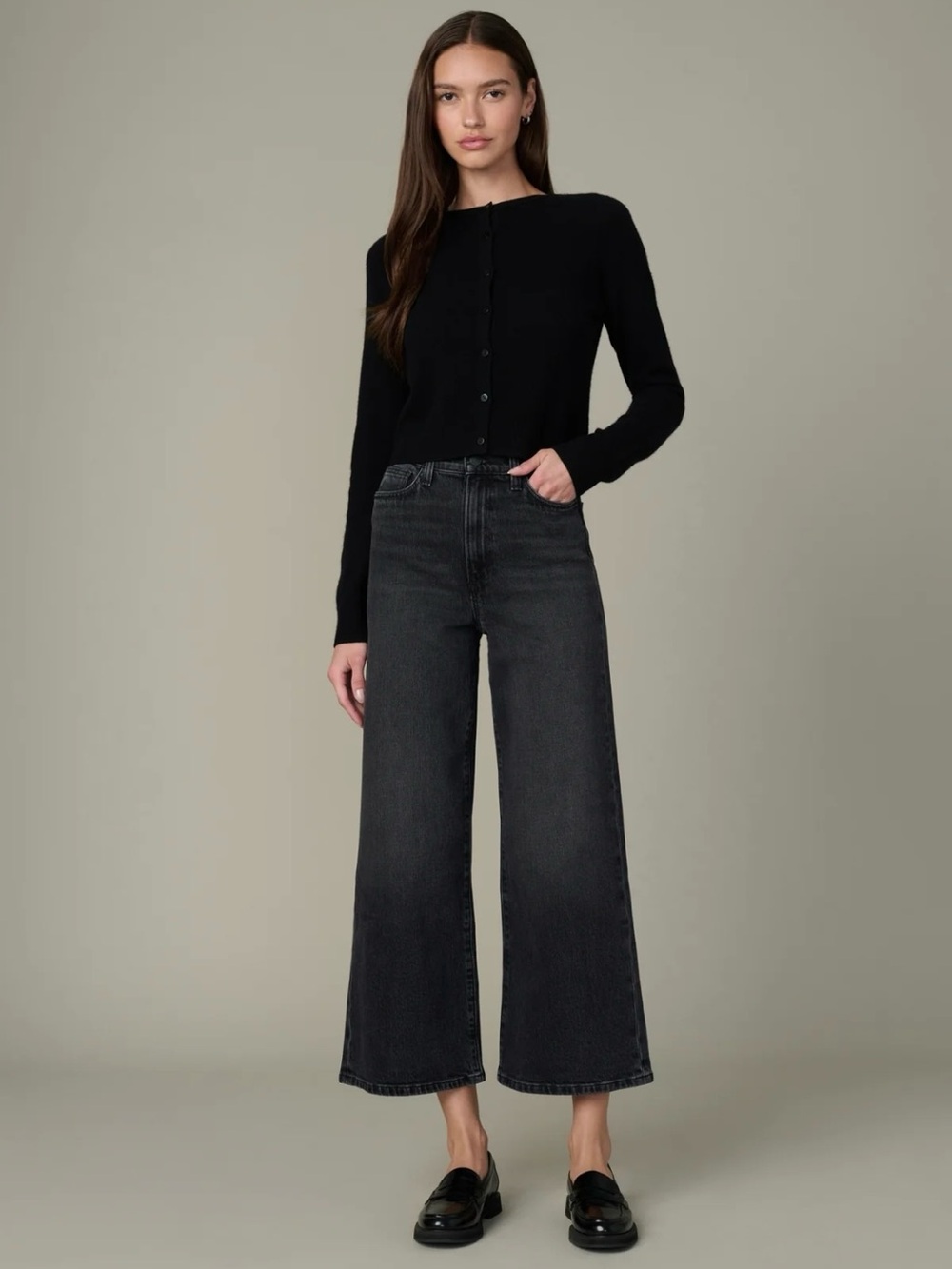Joe's The Mia Vagabond High Rise Wide Leg Ankle Jeans Size 27